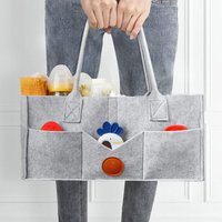 New Large Capacity Felt Diaper Storage Bag Portable Baby Nappy Organizer Multifunctional Kids Toy Diaper Sundries Storage Pouch