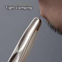 Stainless Steel Round Head Tweezers Eyebrow Tweezers Hair Removal Tweezers High-Density Grip Precision Beard Clip