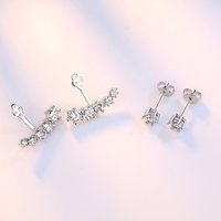 Charming 925 Sterling Silver Exquisite Sparkling Zircon Earrings for Women, Fashionable Wedding Jewelry for Parties