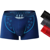 Men's Boxers Shorts Modal Underwear Man Push Up Panties Breathable Magnetic Ice Silk Bullet Separation Pouch Underpants Cueca