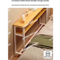 Bedroom bedside table against the wall with extremely narrow gaps, long narrow edge table partition frame,space saving furniture