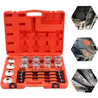 28-teiliges Presswerkzeug-Set für Gummibuchsen, 45 # Hülsensatz aus Kohlenstoffstahl mit M10-M16-Schrauben, für die Reparatur und Wartung von PKW-LKW-Fahrzeugen