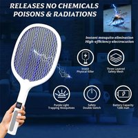 4000V Electric Fly Swatter Insect Killer Type-C Rechargeable Detachable Handheld Automatic Tapping Mode Indoor Outdoor for Home