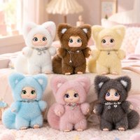 18cm New Cute Family Fox Plush Pendant Kawaii Animals Vinyl Face Plush Toy Premium Doll Enthusiasts Kids Hang Bag Decor Kids Toy