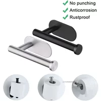 No Drilling Toilet Paper Holder SUS304 Stainless Steel Self Adhesive Wall Mount Tissue Towel Roll Dispenser for Bathroom Kitchen