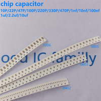 50pcs 0402 0603 0805 1206 SMD capacitor 10P 22P 47P 100P 102 103 104K 0.1UF 0.03uf 1uf 4.7uf 10uf 105 474 0.47uf 106