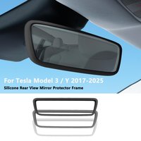 For Tesla Model Y / 3 Silicone Rear View Mirror Protector Frame Rearview Mirror Edge Protective Cover Car Interior Accessories