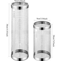 2pcs Rolling Grilling Baskets for Outdoor Grill Bbq Net Tube Stainless Steel Round Mesh Rotation Barbecue Cage grill Accessories