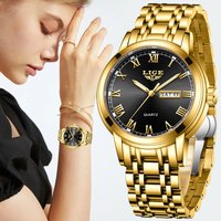 LIGE Mode Wasserdichte Uhr Frauen Kreative frauen Armband Uhren Top Marke Luxus Sport Quarz Chronograph Relógio feminino