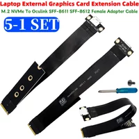 5-1SET 5-M.2 NVMe To Oculink SFF-8611 SFF-8612 Laptop External Graphics Card Extension Cable for Stable Transmission in Gaming