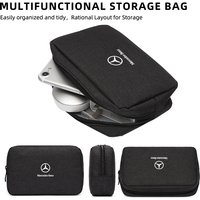 For Benz AMG Car Data Cable Organizer Charger Storage Bag For Mercedes Benz AMG W204 W205 W203 W211 W212 W213 W201 W210 W124 W12