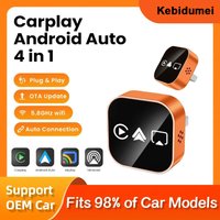 2026 Upgrade 4 In1 Wired to Wireless CarPlay Android Auto AirPlay Mirror Link Stable Bluetooth Adapter For Audi Benz Toyota VW