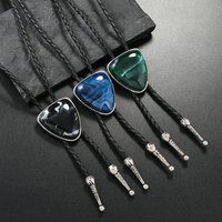New Trendy Bolo Tie for Men Western Cowboy Style Triangle Leather Rope Necktie Collar Fashion Jewelry Accessories