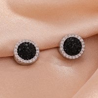 ZAKOL 2Pcs Luxury Crystal Black Blue White Color Magnetic Ear Clips Non Piercing Ear Stud Unisex Wedding Jewelry Accessories