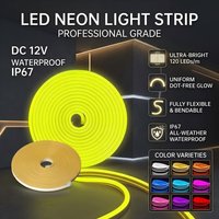 DC12V SMD2835 LED Neon Strip 120LEDs/M IP67 Waterproof Flexible Silicone Tape with 2Pin Wire/DC Plug for DIY Home Decor Lighting