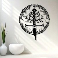The Lord of the Rings Sword Wall Art, Vintage Metal Fantasy Decor Weather-Resistant Gift