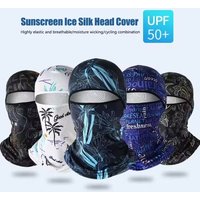 AliExpress NONE Summer Cool Ice Silk Balaclava - Full Face Cover with UV Protection for Cycling, Motorcycle & Outdoor Sports