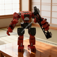 140pcs MOC Super Heroes Marvelled Avengerses Red Hulk Mech Model Building Blocks Construction Toy Christmas Gift Idea Brick