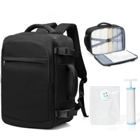 Cabin Bag Underseat Travel Backpack, Women Mens Backpack with Vacuum Bags Pump Carry-on Backpack, Cabin Luggage Ryanair 40x20x25