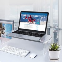 Acrylic Monitor Stand Computer Stand Desk Laptop/PC/Multimedia Monitor Stand for Home Office Printer TV Screen Keyboard Storage