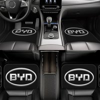 Set Of 4 For Byd Logo Car Floor Mats - Compatible With For All For Byd Models (Dongfeng/For Faw Licensed), Premium For All-Weath