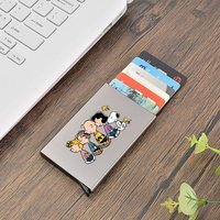 Snoopy Rfid Smart Wallet Card Holder Metal Thin Slim Men Women Wallets Pop Up Minimalist Wallet Small Purse Vallet Walets Gift