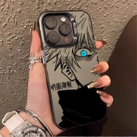 Plating Case for iPhone 17 Air 16 15 11 12 14 13 Pro Max XS X XR Plus 8 7 SE 2020 Fashion Jujutsu Kaisen Anime Comics Back Cover