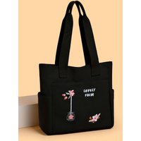 Women Oxford cloth Tote Bag Large Capacity Shoulder Bag Embroidery Handbag Multi Pocket Zipper Shopper School Bag Shopping Bag