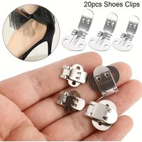 20Pcs Blank Stainless Steel Flower Shoes Clips Ornament On Findings DIY Craft Buckles For Shoes Accessories Silver Color