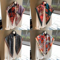 90 Herringbone Pattern Double-sided Temperament, High-end Sense, Elegant and Versatile Trend Silk Scarf, Breathable Scarf