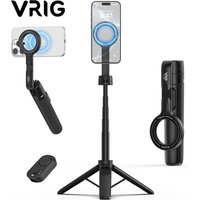 VIRG 64cm Double-side Magnetic Tripod Extendable Selfie Stick Tripod Mount with Cold Shoe Bluetooth Remote Phone Tripod