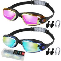 No Leaking Anti Fog Professional Swimming Goggles Adjustable with Earplugs Storage Box Pool Glasses for Swim Sports Adults Kids