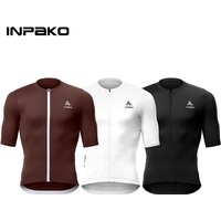 INPAKO Men's Cycling Jersey With 3 Back Pocket Summer Quick-Dry Breathable Cycling Short Sleeve Tops Road Bike Cycling Shirt