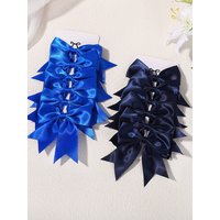 6Pcs Solid Color Bows Hair Clip for Girls Cheer Up Hairins Barrettes Handmade Headwear Children Hair Accessories