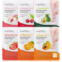 6 Pairs SADOER Fruits Foot Mask Moisturizing Anti Wrinkle Foot Peeling Mask Exfoliating For Feet Spa Pedicure Skin Care
