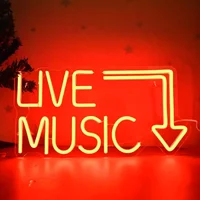 Music Live Neon Sign LED Letter Neon Light Signs For Party Bedroom Home Gift Hanging Playground Shop Room Party Decor Gift
