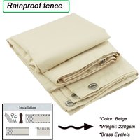 Beige Polyester Waterproof Balcony Privacy Screen Net Terrace Windproof Fencing Net Rainproof Sun Shading Sails Canopy
