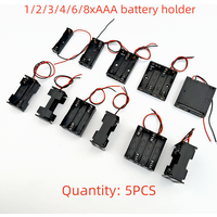 5PCS Battery Rack AAA Back-to-back Battery Box Battery Compartment With Cables 1/2/3/4/6/8xAAA Battery Holder