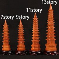 7 9 11 13 layer 3D Model Peach Wood Wenchang Pagoda Tower Statue Souvenir Gift Feng Shui Home Decoration Handicraft