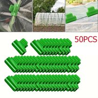 50Pcs Plastics Greenhouse Clamps Film Row Cover Netting Tunnel Hoop Clip Frame Shading Net Rod Clip Garden Greenhouses Supplies