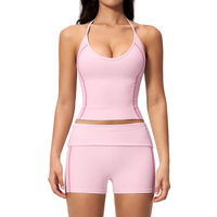 2 Pieces Yoga Set Women Gym Suit Yoga Bra Athletic Wear High Waist Workout Scrunch Shorts Sports Set Fitness Clothes Sportswear