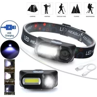 Fishing LED Headlamp Camping Light Portable Mini XPE COB USB Head Lamp Fishing Headlight Flashlight Torch Use 18650