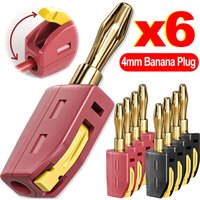 1-6PCS Portable 32A 4mm Banana Plug Solderless Quick Connect High Current Gold-Plated Connectors Audio Copper Speakers Amplifier