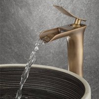 Antique Bronze Bathroom Faucet Basin Faucets Hot & Cold Brass Bathroom Sink Faucet Waterfall Lavotory Faucet Mixer Water Tap