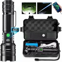 Powerful Aluminum Alloy LED Flashlight Usb Rechargeable Torch Lighting Zoomable Waterproof Flashlight With 26650 Battery