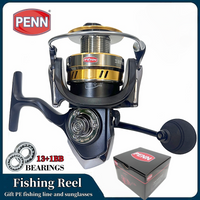PENN Fishing Reel with 13+1 BB Bearings and 4.7:1/5.5:1 Gear Ratio, Efficient and Smooth Rotating Scroll, Gift PE Fishing Line a
