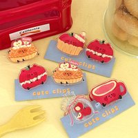 2/6 Pcs Creative Cute Food PP Clip Office Document Storage Clip Student Exam Paper Organizing Clip