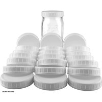 10pc White Mason Canning Drinking Jars Lid 70mm/86mm Inner Diameter Plastic Covers Unlined Ribbed Lids Storage Caps Replacements