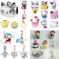 Hot Selling 925 Silver,Cute Cat, Cake Bead Pendant Ring Suitable for Original Bracelets, DIY Accessories,Exquisite Jewelry