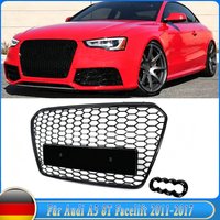 Frontkühlergrill Lufteinlassgitter für Audi A5 2012-2017 Frontstoßstange Oberer Rennkühlergrill S5 ohne Emblem RS-Stil Hochglanz Schwarz